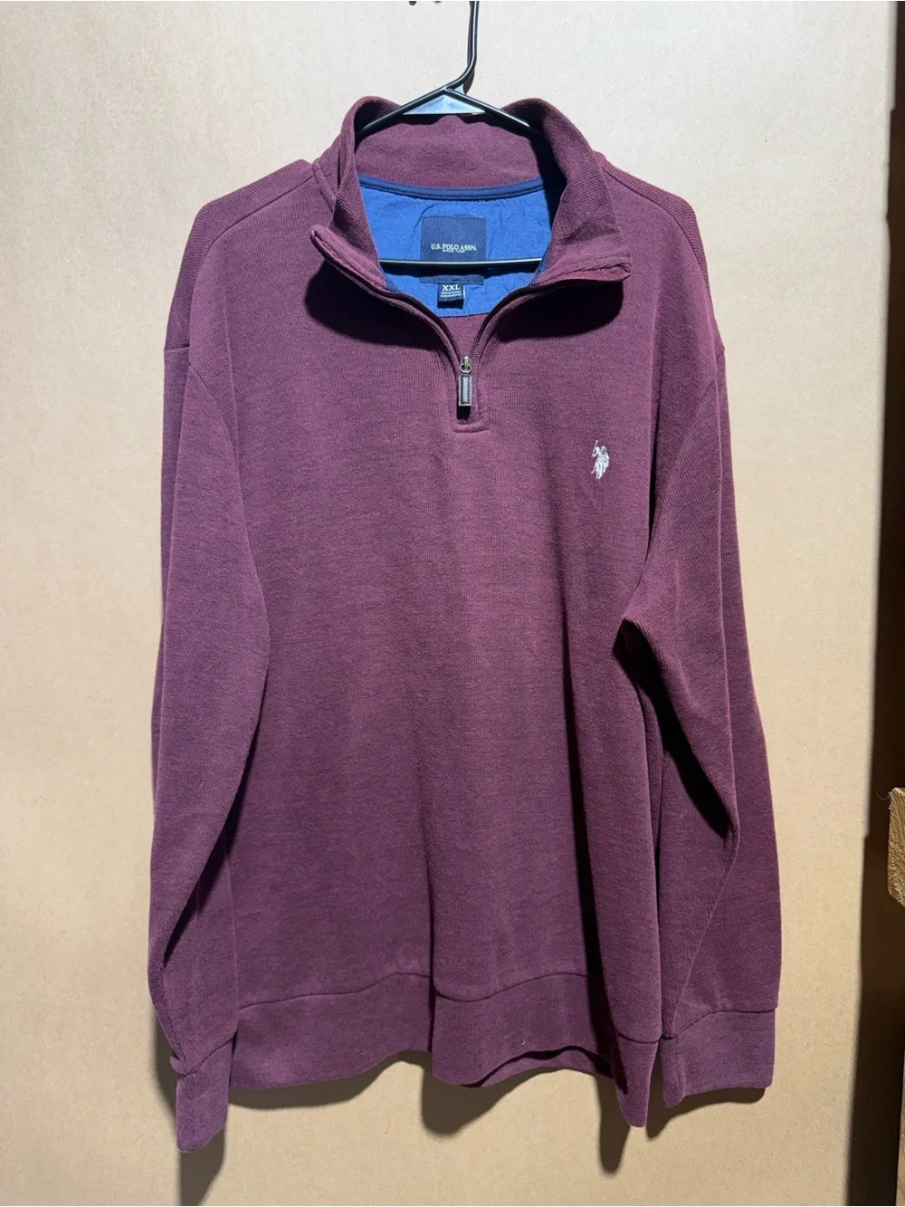 U.S. Polo Assn. Men's Wine Zip-Up Sweater